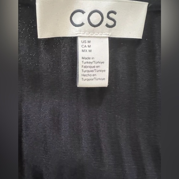 COS Pleated Short Sleeve Top Blouse, Size Medium, Black - Picture 9 of 10